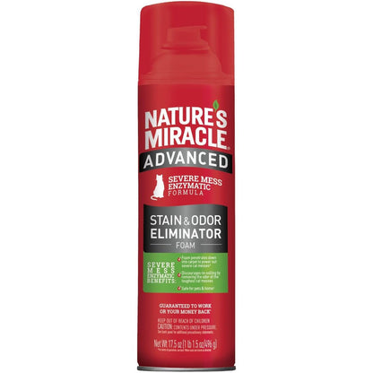 Nature's Miracle Pet Stain and Odor Remover Foam Aerosol Spray front view of the packaging