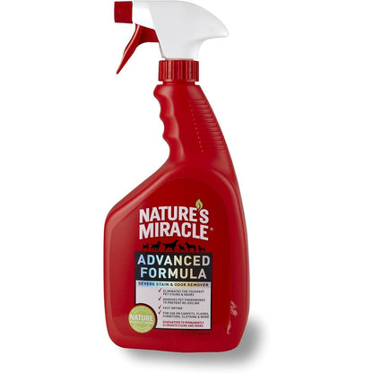 Nature's Miracle Advanced Pet Trigger Sprayer 32 Ounce front view bottle for dog stain removal.