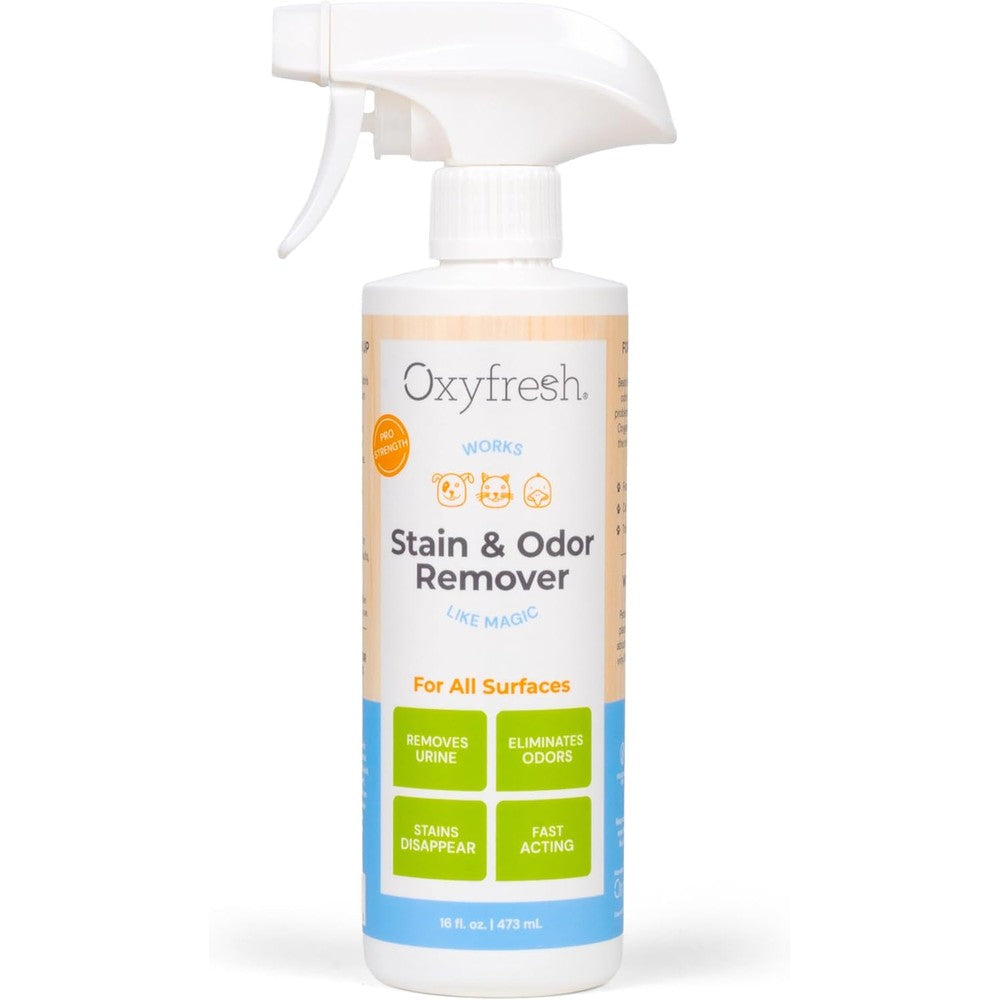 Oxyfresh Advanced Pet Stain and Odor Remover front view bottle for dog urine elimination.