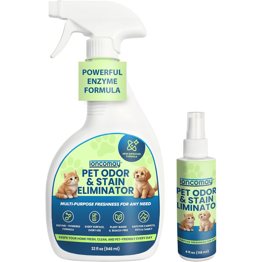 Loncomay Pet Enzyme Cleaner spray kit front view for pet stain and odor removal