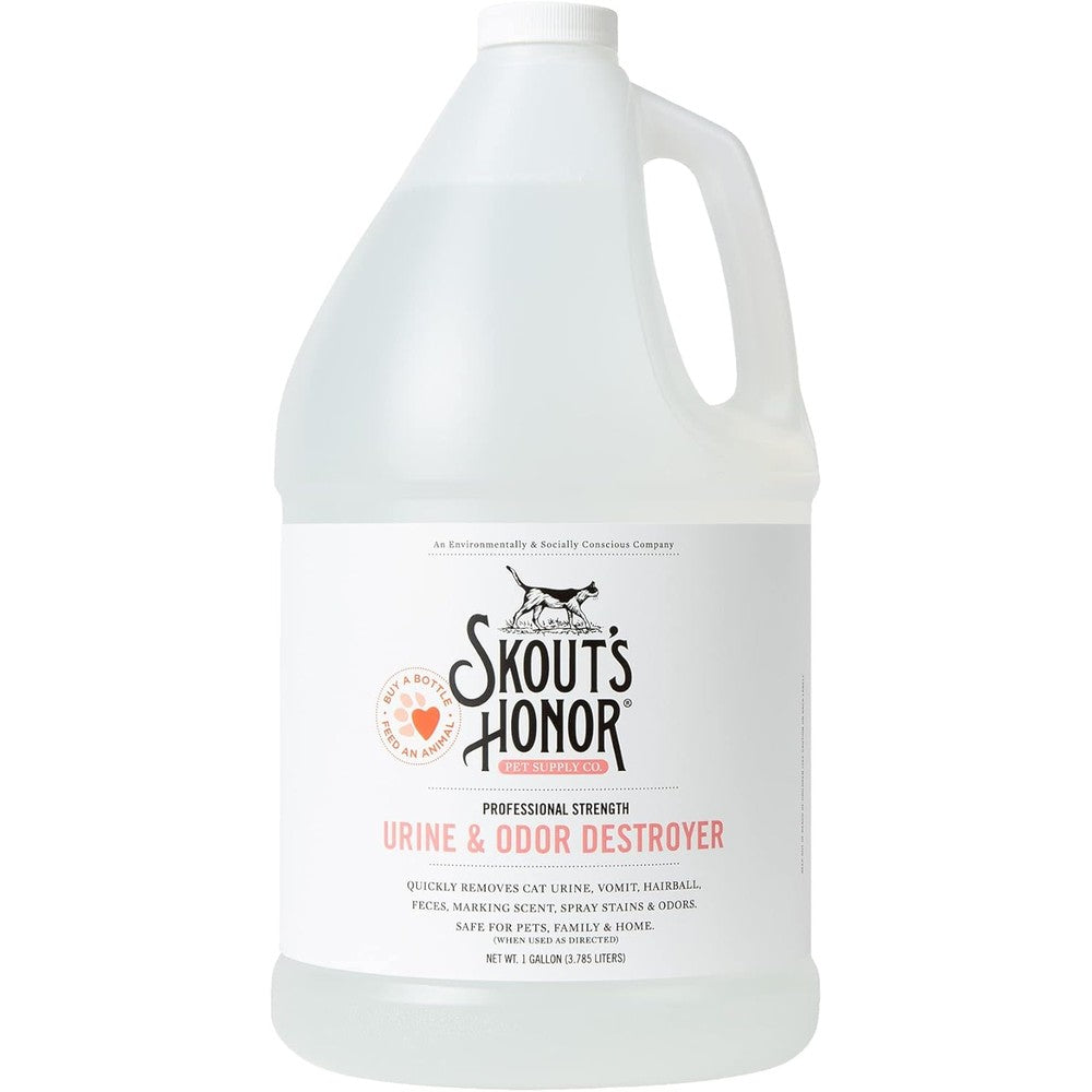Skout's Honor cat urine and odor destroyer front view gallon bottle