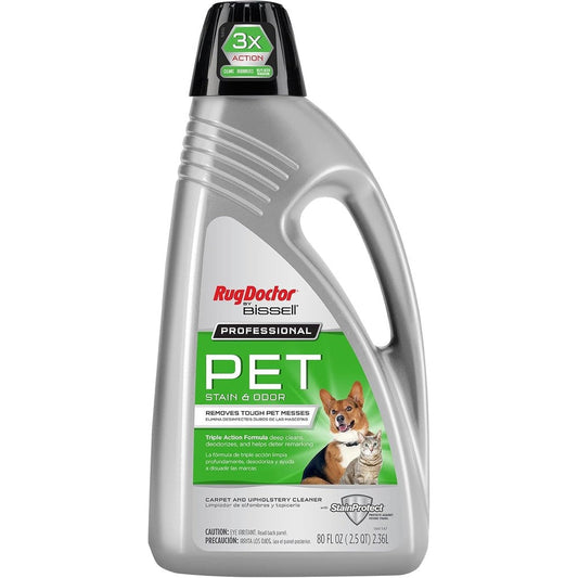 Rug Doctor by BISSELL Professional Triple Action Pet Stain and Odor Deep Carpet Cleaner 80 Ounce front view bottle