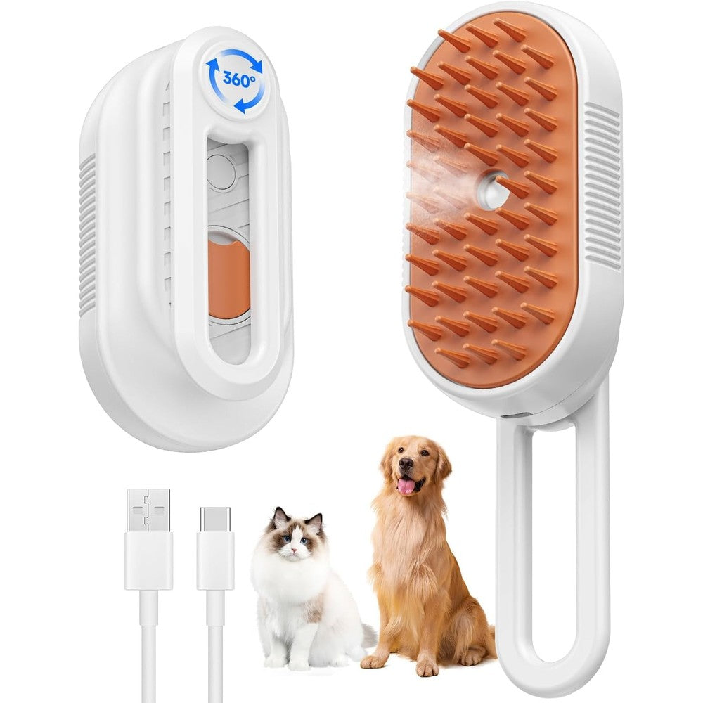 Ohyapi 4-in-1 cat steam brush front view for pet grooming