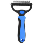 ePoriums Pet Deshedding Brush blue front view for dogs and cats
