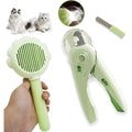 Lifmegik 3 Piece Cat Grooming Kit With LED Light Nail Clipper Trimmer Self Cleaning Slicker Brush And Nail File For Long Haired Cats - Image 1