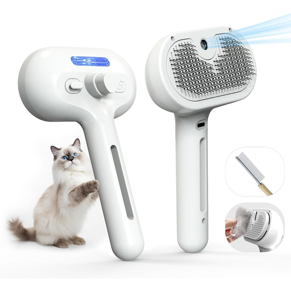 Eilimy Pet Grooming Brush with Electronic Mist Spray front view