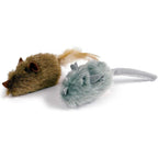 TTcat Silvervine Feather Mice cat toy set front view showing plush design
