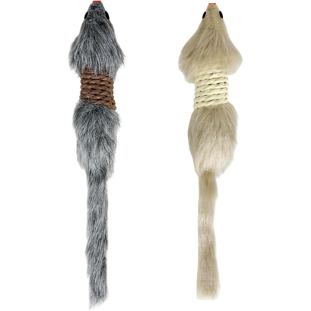 TTcat large furry mouse cat kicker toy front view for indoor pet exercise