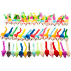 Fashion's Talk 48 Count Assorted Mice Cat Toys front view of bulk packaging.