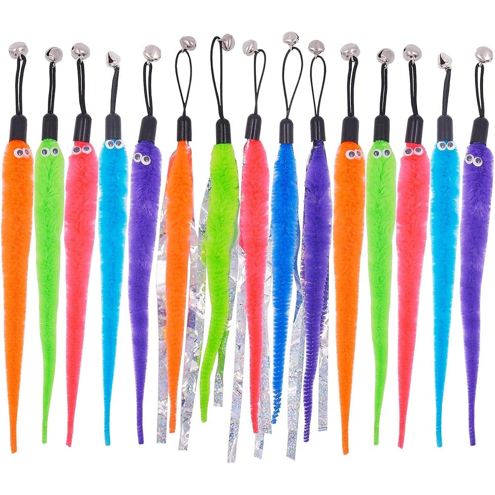 TIENAILING cat toy worm refills fifteen piece set front view packaging