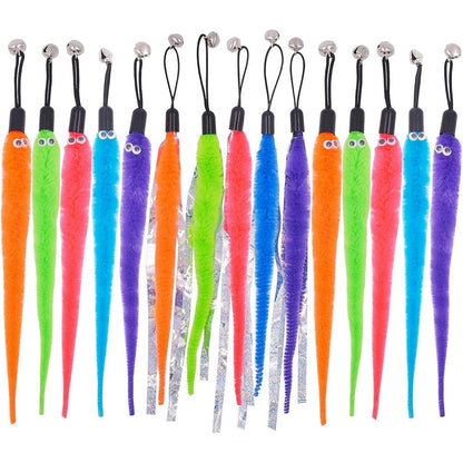 TIENAILING cat toy worm refills fifteen piece set front view packaging