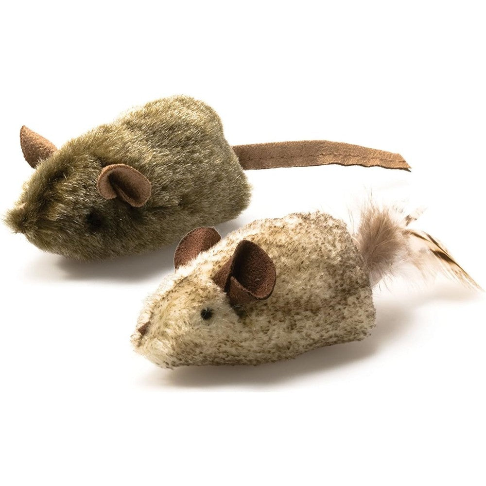 Our Pets Play-N-Squeak Twice The Mice Cat Toy Two Count Pack Interactive Squeaking Electronic Mouse Toy Infused With North American Cosmic Catnip