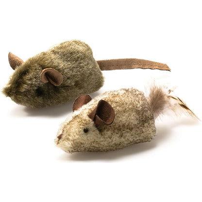 Our Pets Play-N-Squeak Twice The Mice Cat Toy Two Count Pack Interactive Squeaking Electronic Mouse Toy Infused With North American Cosmic Catnip