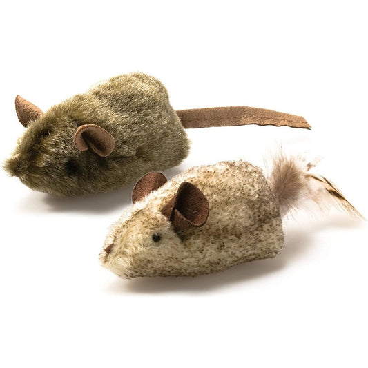 Our Pets Play-N-Squeak Twice The Mice Cat Toy Two Count Pack Interactive Squeaking Electronic Mouse Toy Infused With North American Cosmic Catnip