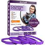 Klioak cat calming collar four pack front packaging view with pet stress relief details.