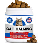 Coleaze Cat Calming Chews 230 count tub front view showing chicken flavor details