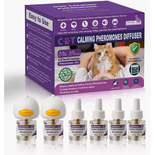 Peturarion Cat Pheromones Calming Diffuser front view of the complete starter kit packaging.