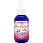 Meowijuana Catnip and Silvervine Spray front view showing blue three ounce bottle