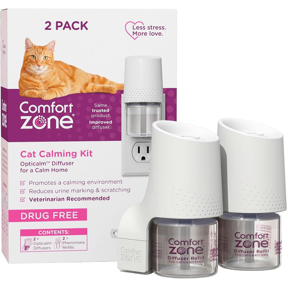 Comfort Zone cat calming savings kit front view packaging and diffusers