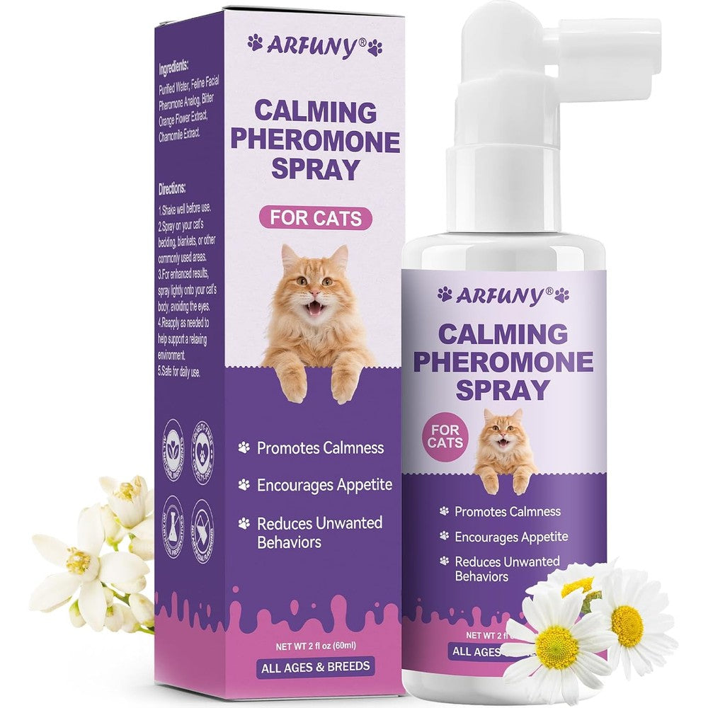 Santkol Cat Calming Pheromone Spray front view showcasing stress relief packaging