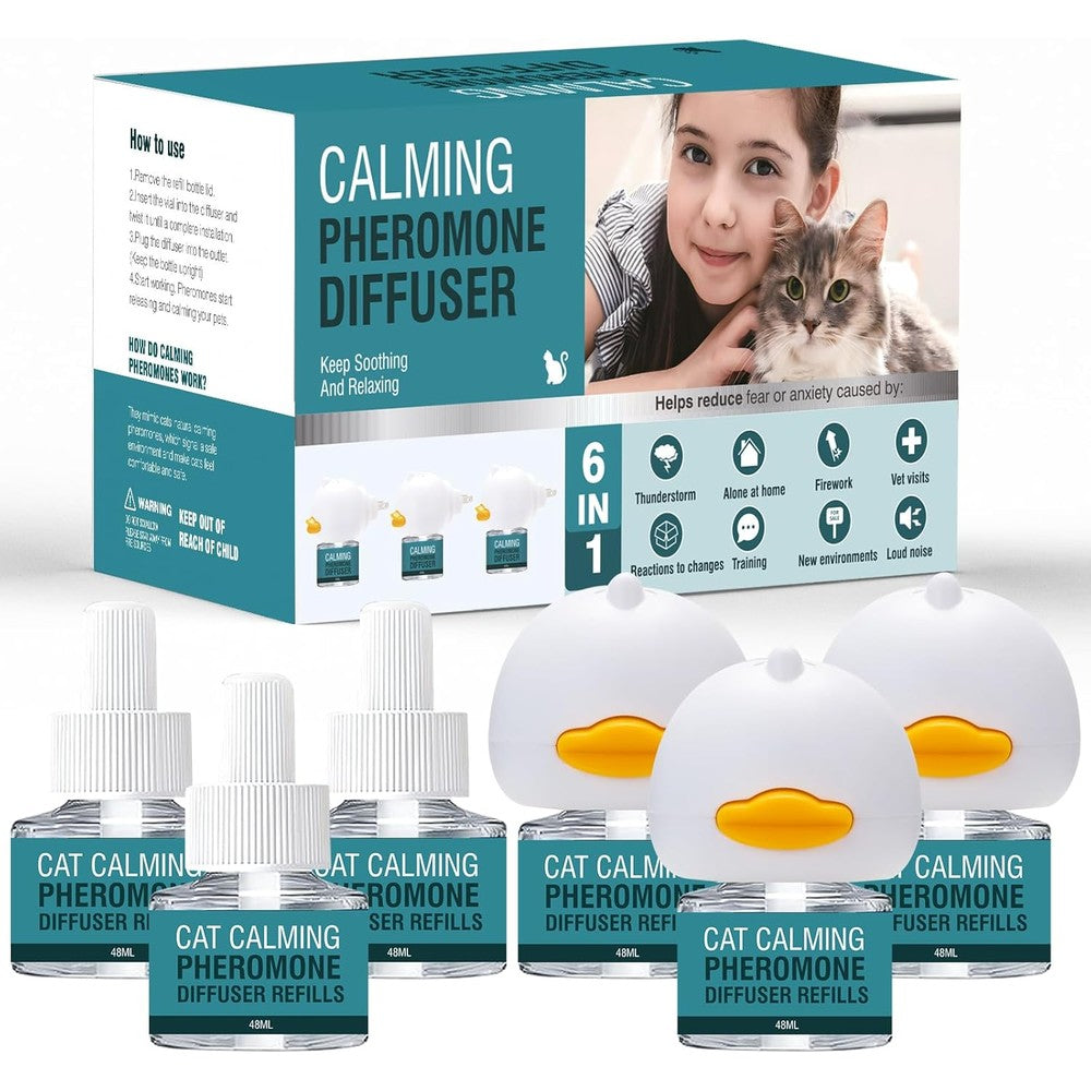 LIWENQI Cat Calming Diffuser multicat kit front packaging showing diffusers and refills