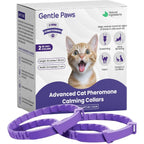 Gentle Paws Cat Calming Collar 2-Pack packaging front view featuring cat anxiety relief benefits.