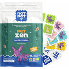 NATPAT Pet Zen Calming Patches front view of the packaging showcasing the twenty four stress relief stickers for anxious dogs.