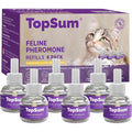 TopSum Cat Calming Pheromone Diffuser Refills front view package showing six purple bottles