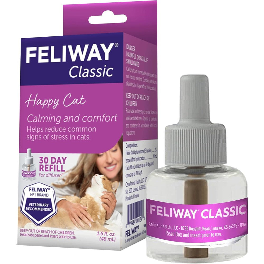 Feliway classic cat calming diffuser refill front view packaging