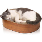ComSaf Cat Scratcher Bed Oval Corrugated Cardboard Scratching Pad Bowl Shape Lounge Couch For Indoor Cats Furniture Protector 17 Inch By 13 Inch