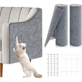 Giomre Cat Scratch Mat Self Adhesive Couch Furniture Protector Trimmable Carpet Scratch Pad For Wall And Cat Tower Covering Light Grey 2 Pieces