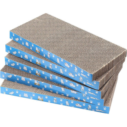 Mankaide 5 Packs in 1 Cat Scratch Pad Reversible Corrugated Cardboard Scratcher For Grind Claws And Rest Seventeen Inches