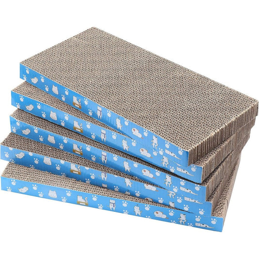 Mankaide 5 Packs in 1 Cat Scratch Pad Reversible Corrugated Cardboard Scratcher For Grind Claws And Rest Seventeen Inches