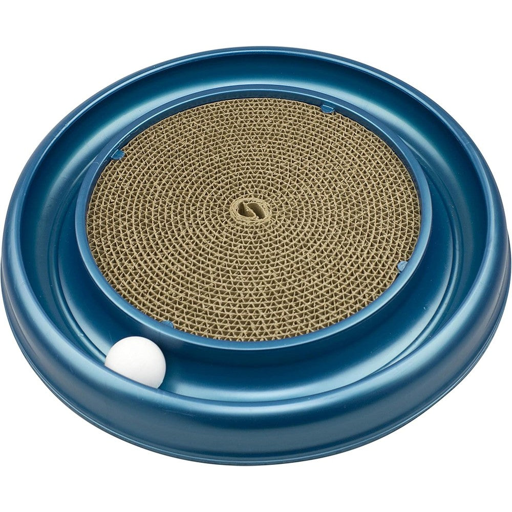 Bergan coastal pet turbo scratcher cat toy front view showing circular track and scratch pad