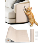Minyii Cat Scratching Mat Trimmable Self Adhesive Carpet For Furniture Couch And Wall Protector Beige 78.7 Inches By 15.8 Inches