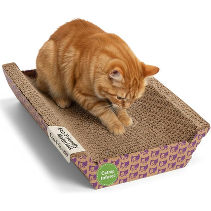 SmartyKat Super Scratcher Chaise Corrugated Cardboard Cat Scratcher And Lounge Bed With Catnip Infusion Technology, Brown, One Size