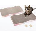 SIDAZON Cat Scratching Board Cardboard Cat Scratcher Reversible Corrugated Scratch Pad With Catnip Large Wide Size Number Two Pack