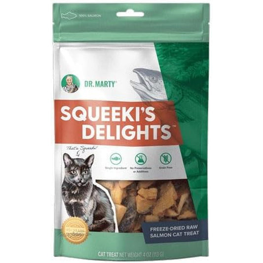 Dr. Marty Squeeki's Delights 100% Freeze-Dried Raw Salmon Cat Treats 4 Ounces