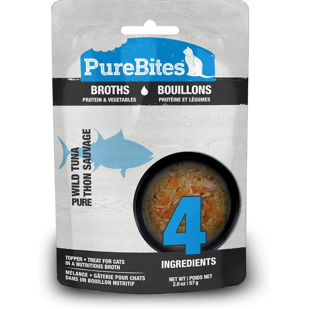 PureBites Tuna Broth For Cats Only 4 Ingredients Limited Ingredient Natural Meal Topper And Treat Case Of 18 Pouches