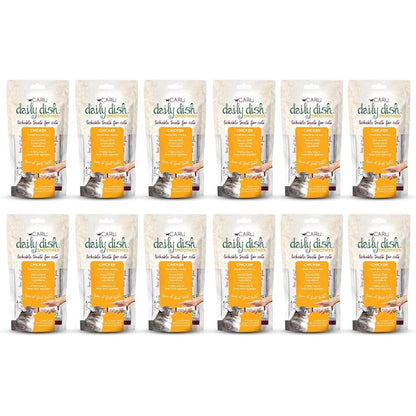 Caru Daily Dish Smoothies Lickable Chicken Cat Treat And Pet Food Topper 0.5 Ounce Tubes 4 Tubes Per Pack 12 Pack