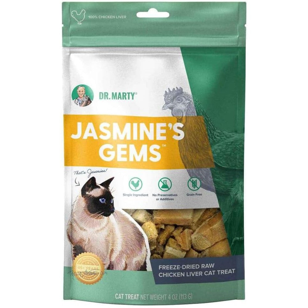 Dr. Marty Jasmine's Gems 100% Freeze-Dried Raw Chicken Liver Cat Treats 4 Ounces