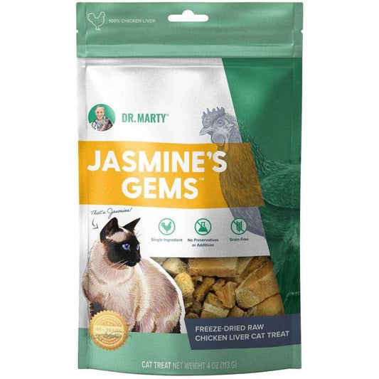 Dr. Marty Jasmine's Gems 100% Freeze-Dried Raw Chicken Liver Cat Treats 4 Ounces