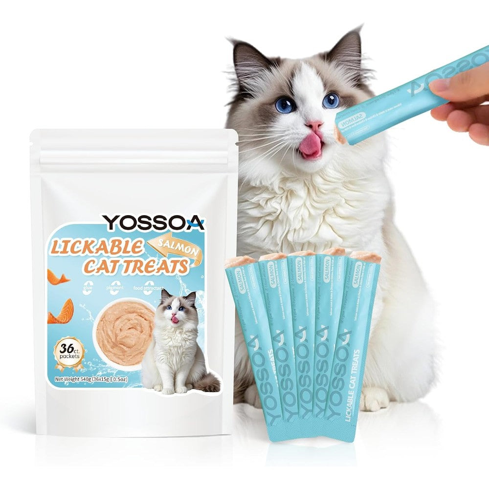 Signature Grain Zero Creamy Lickable Cat Treats Chicken And Salmon Flavors 36 Pack For Skin And Coat Health