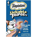 Temptations Creamy Puree Squeezable Lickable Wet Cat Treats With Salmon 0.42 Ounce Tubes 4 Count