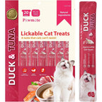 Pawmate Lickable Tuna And Duck Cat Treats For Urinary Health And Hydration, Grain Free Creamy Puree For Kittens And Adult Cats, 20 Tubes Of 15 Gram...