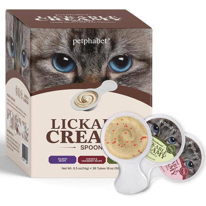 Fanci Flair Petphabet Lickable Cat Treats Spoon 36 Count Creamy Puree Variety Pack Functional Wet Paste Snacks For Skin Coat Urinary Health