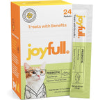 Joyfull Lickable Cat Treats With Prebiotics Wild Caught Tuna Squeeze Puree Supports Digestive Health 24 Tubes 0.5 Ounce Each