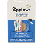 Applaws Lickable Cat Treats Natural Grain Free Puree Fish Selection Multipack 24 Sachets 0.5 Ounce Each