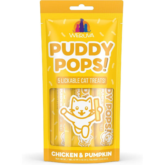 Weruva Puddy Pops Chicken And Pumpkin Lickable Cat Treats, 0.5 Ounce Tube, Pack Of 5