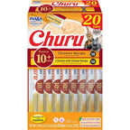 Inaba Churu For Senior 10 Plus Creamy Lickable Cat Treats With Taurine Vitamin E And C Chicken Variety 0.5 Ounce 20 Tubes